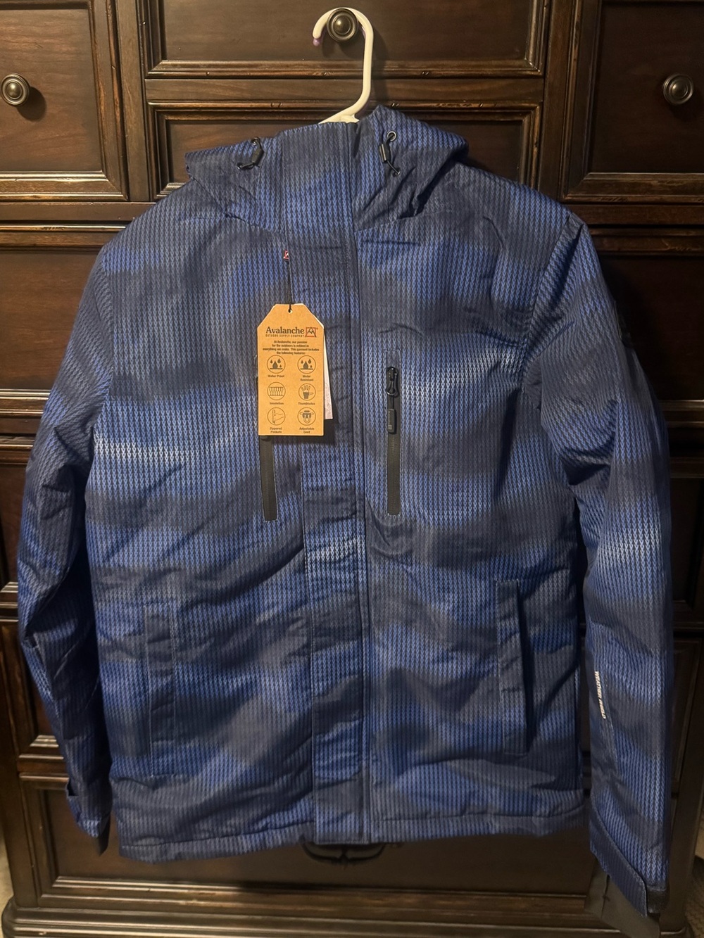 Avalanche Men’s Navy Blue Insulated Ski Jacket with Hood